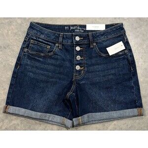 NWT M Jeans By Maurices Boyfriend Shorts Womens 2 Button Fly 5 Pocket Mid Rise